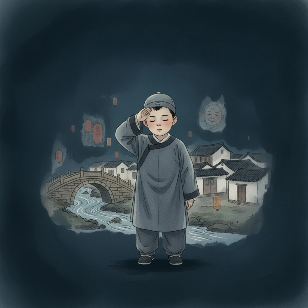 他闭上眼睛,努力回忆故乡的景象:小桥流水、青砖黛瓦,还有阿婆慈祥的笑容。那些画面在脑海中一一浮现。