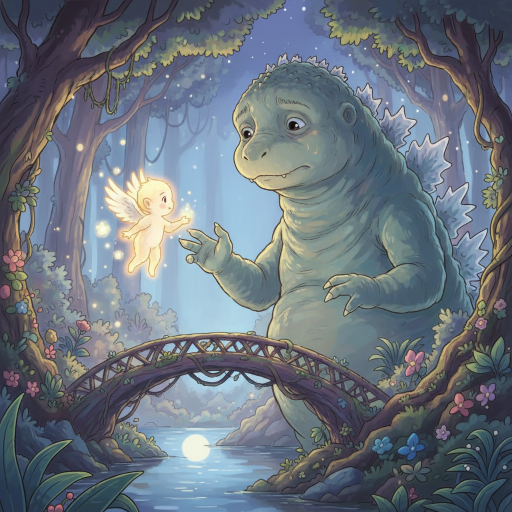 闪耀意识到，哥斯拉的愤怒源于孤独和迷失。他决定不再只是战斗，而是尝试理解这只怪兽，寻找沟通的桥梁。