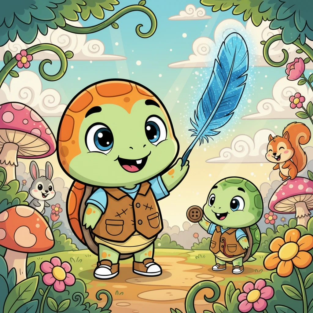 Orange the Turtle and the Lost Button - 动物故事