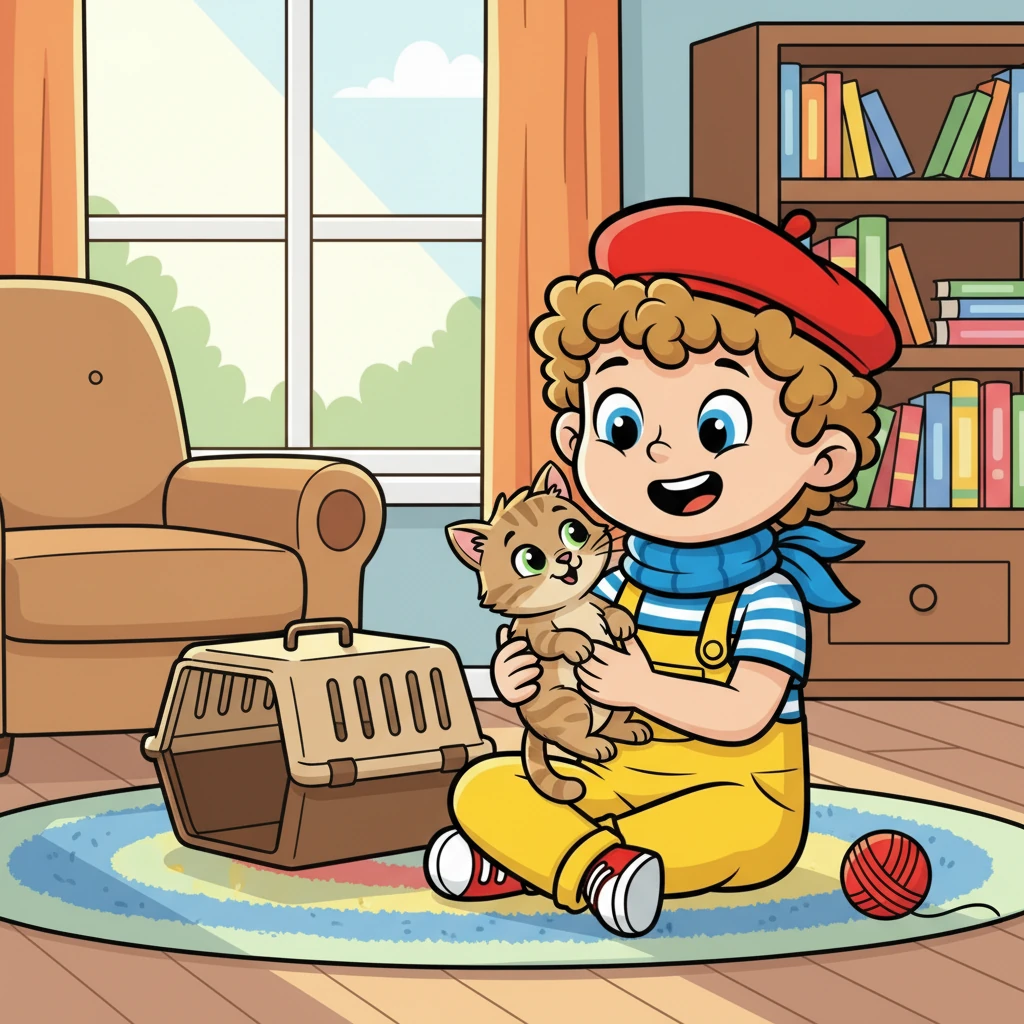 Haythem, un garçon aux yeux brillants, aimait plus que tout les chats. Un jour, ses parents ont adopté une petite chatte tigrée nommée Ninat. Haythem était aux anges, son cœur débordait de joie.