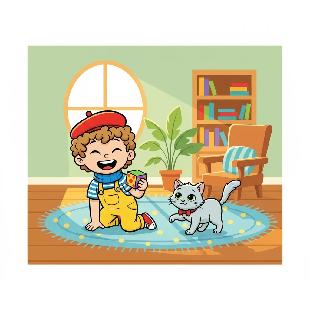 Ninat, avec ses yeux verts perçants, était curieuse et espiègle. Elle explorait chaque recoin de la maison, suivant Haythem partout. Leurs premiers jeux étaient remplis de rires et de découvertes.