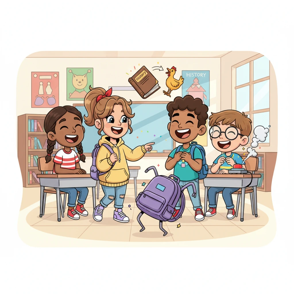 The first test run was a hilariously wobbly affair! Pip introduced a small, giggling group of students to a prototype. One button, meant to remind about homework, instead made a backpack do a silly little dance. Another feature, designed to sort books, accidentally swapped a history textbook with a rubber chicken. Everyone burst into laughter!