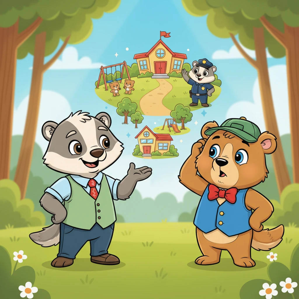 Oscar began, "First, you need to understand 'tax culture,' which is like learning good habits: knowing what taxes are, why they exist, and how to fulfill your responsibilities." Barney scratched his head, "And what's that good for?" Oscar explained, "It helps us have clean paths, safety, schools for all the little bear cubs, and wonderful services throughout the forest. Everyone contributes a little bit so we can all live better together!"