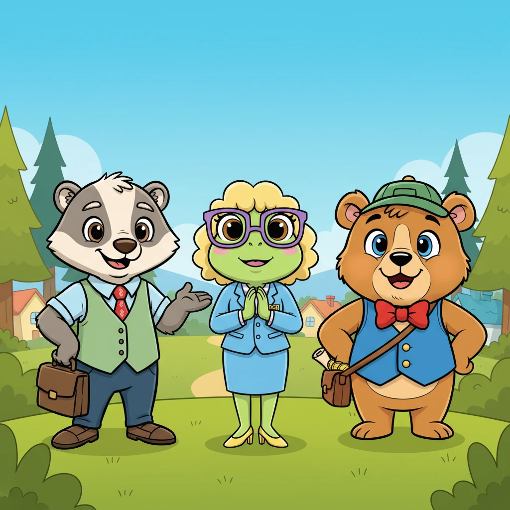 Oscar concluded with a gentle smile, "The most important thing, Barney, is to be responsible. When you fulfill your tax duties, you help our whole forest... and yourself too!" Barney puffed out his chest proudly, "I'll do it! I'll be a responsible bear in my tax life!" And so, with Oscar's guidance and Miss Frog DGII's help, Barney learned all about tax culture, discovering that being a good taxpayer was an important part of growing up. From that day on, he managed his honey business with joy and great responsibility.