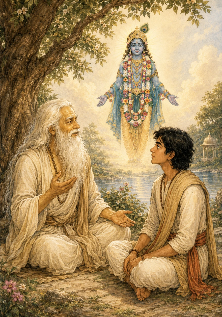 The sage explains that while both paths eventually lead to the same destination, the path of the heart is swifter and sweeter. He encourages Kavi to dedicate every small act of kindness and every daily activity to the Divine.