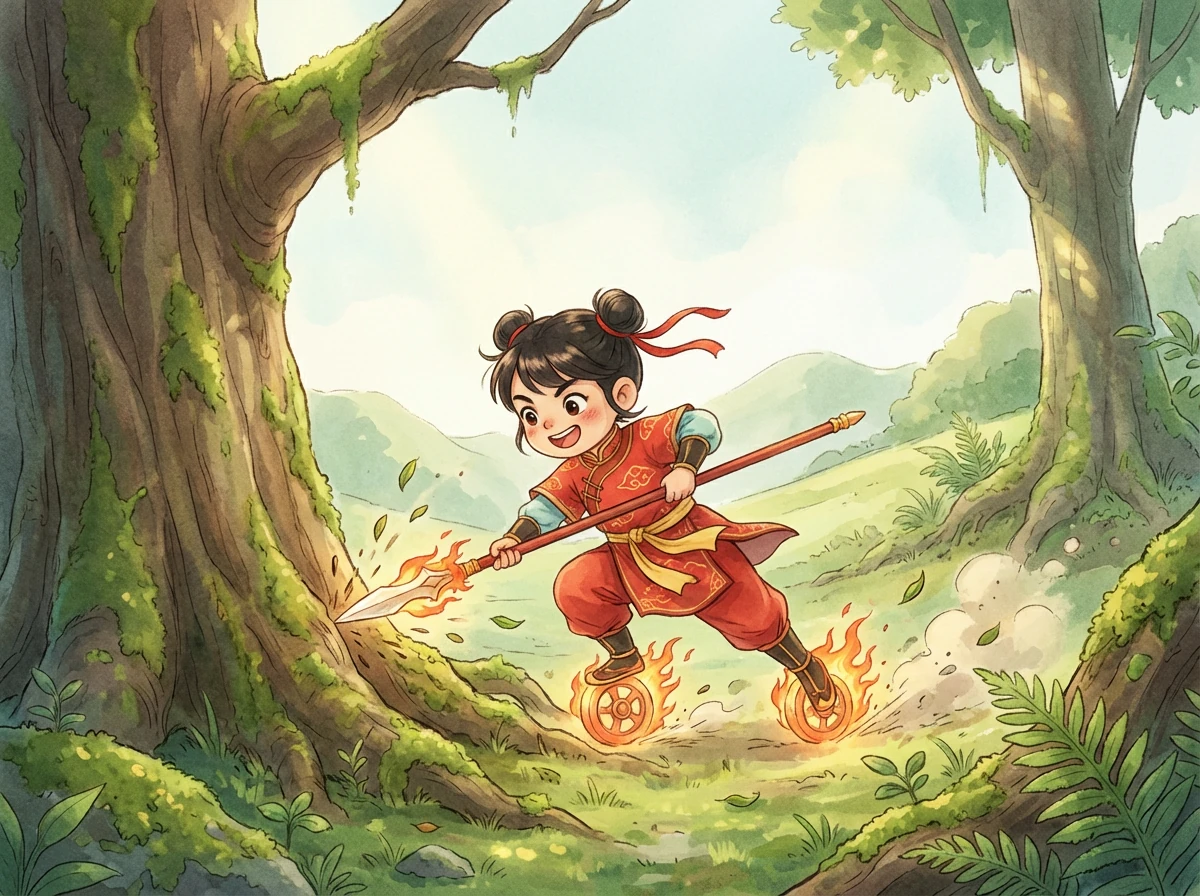 哪吒在海边玩耍，用混天绫搅动海水，使得龙宫震荡。东海龙王的三太子敖丙奉命前来查看，与哪吒发生冲突。