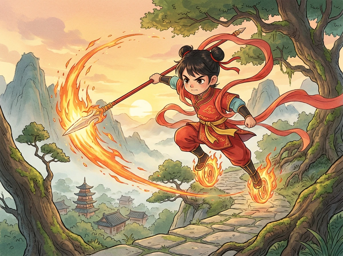 哪吒与敖丙大战，敖丙不敌，被哪吒用乾坤圈打死。哪吒闯下大祸，龙王悲愤，誓要为儿子报仇。