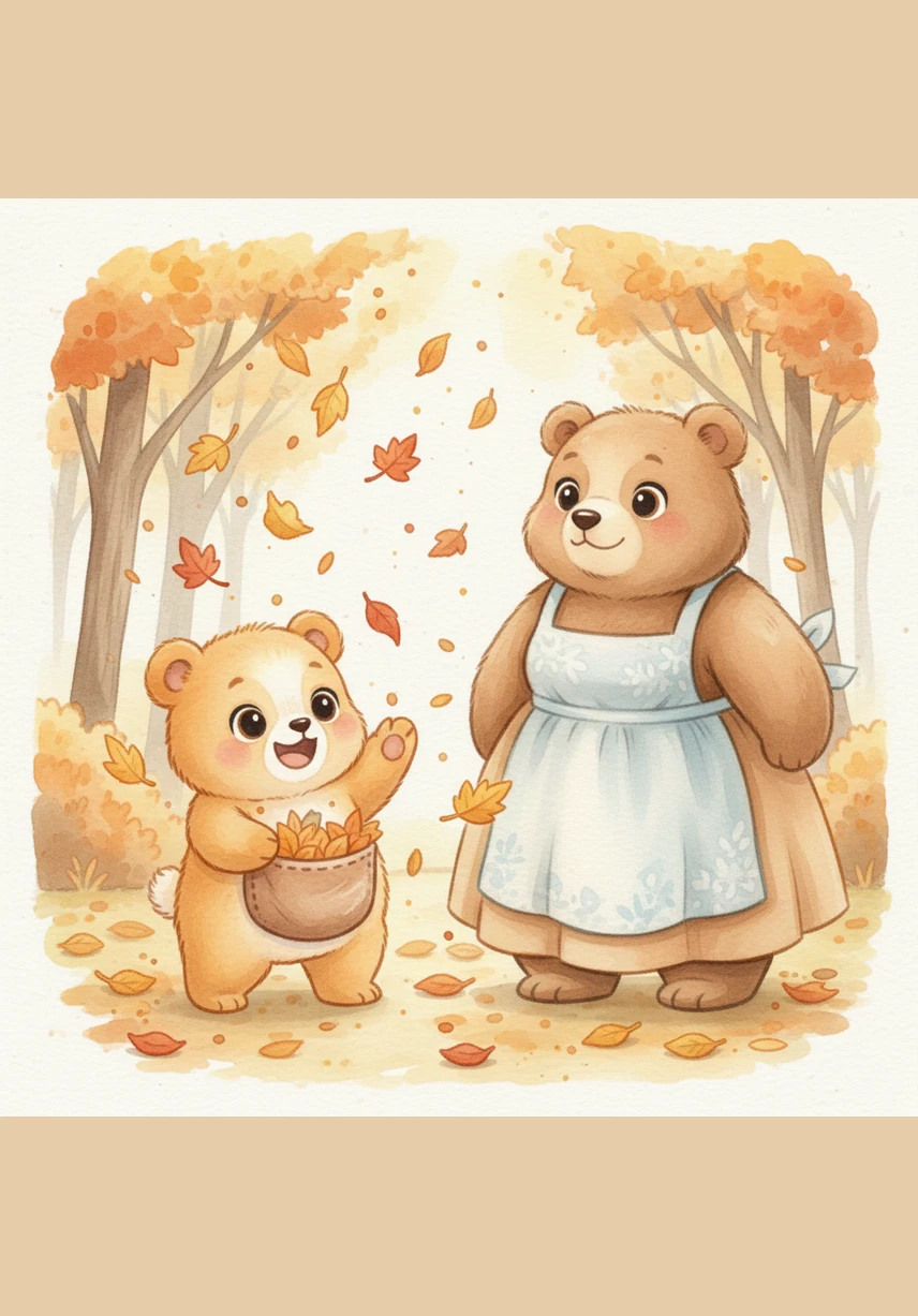 风儿轻轻吹过，几片金黄的叶子像蝴蝶一样打着旋儿落了下来。嘟嘟张开口袋接住了它们，他的口袋变得鼓鼓囊囊的，装满了秋天的气息。