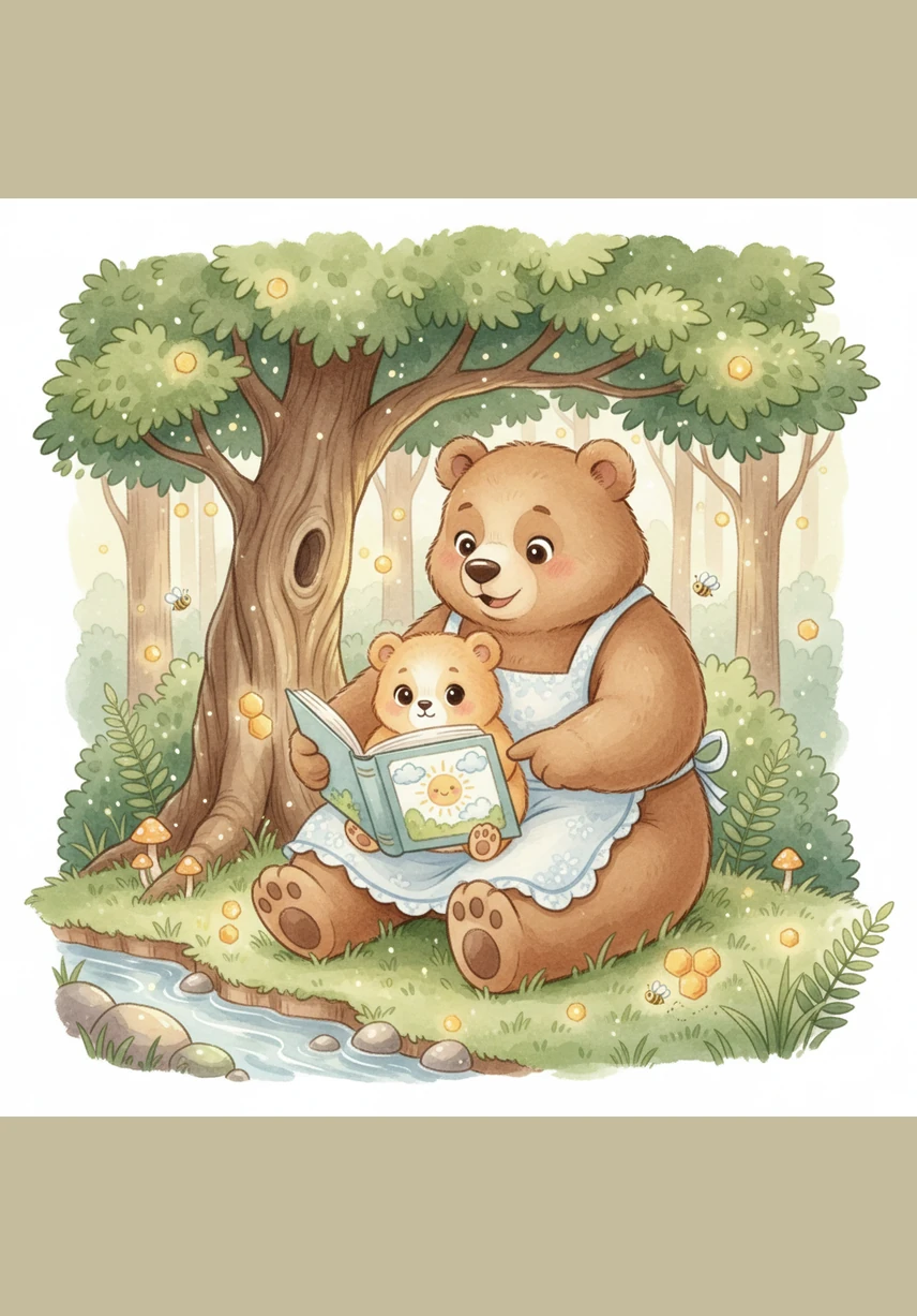 天空中忽然飘起了细细的小雨，森林变得亮晶晶的。嘟嘟路过一条清澈的小溪，看见蓝莹莹的水珠在荷叶上滚来滚去，像一颗颗蓝宝石。