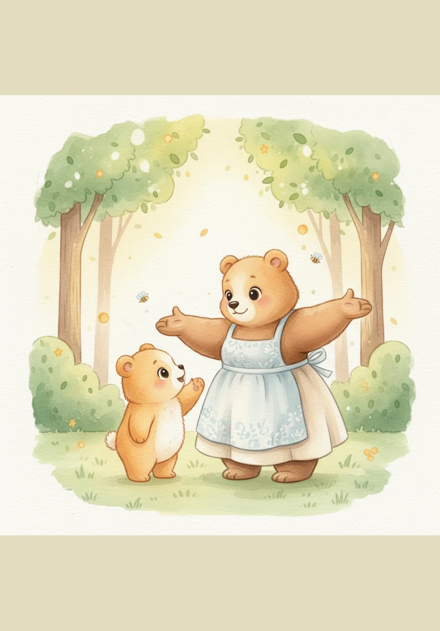 他伸出胖乎乎的小手，轻轻接住了一颗晶莹剔透的蓝色水滴。这颗冰凉的小水珠也钻进了口袋，和红色、黄色住在一起，口袋里变得五彩缤纷。