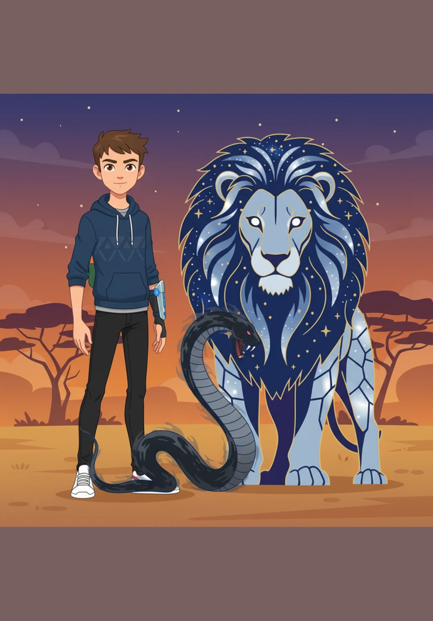 A wave of brilliant sunshine burst from the Aleon Mask, dissolving the shadows and restoring life to the withered grass. The dark serpent vanished into the light, leaving the savanna peaceful and bright once more.