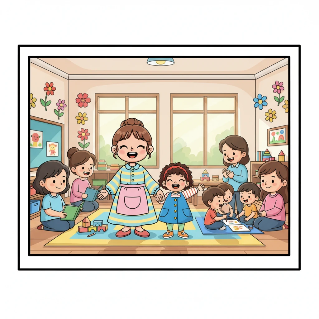 Kelas PAUD kini penuh dengan tawa anak-anak dan senyum orang tua yang terlibat aktif. Mereka semua membentuk komunitas yang hangat dan suportif, seperti kebun bunga yang mekar indah.