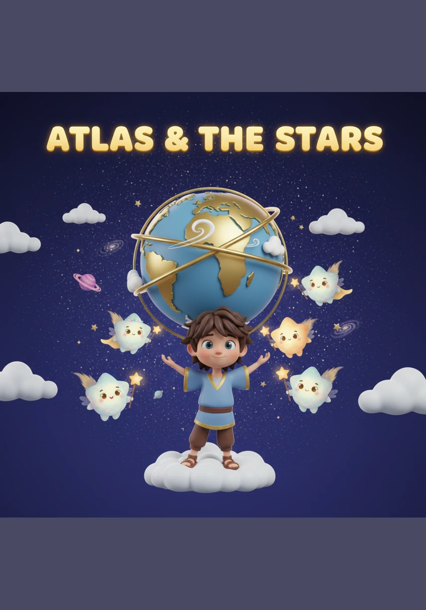 One night, a soft and worried voice called out to Atlas from the darkness above. The sky itself was speaking, confessing that the stars had lost their sparkle and were growing dim from exhaustion.