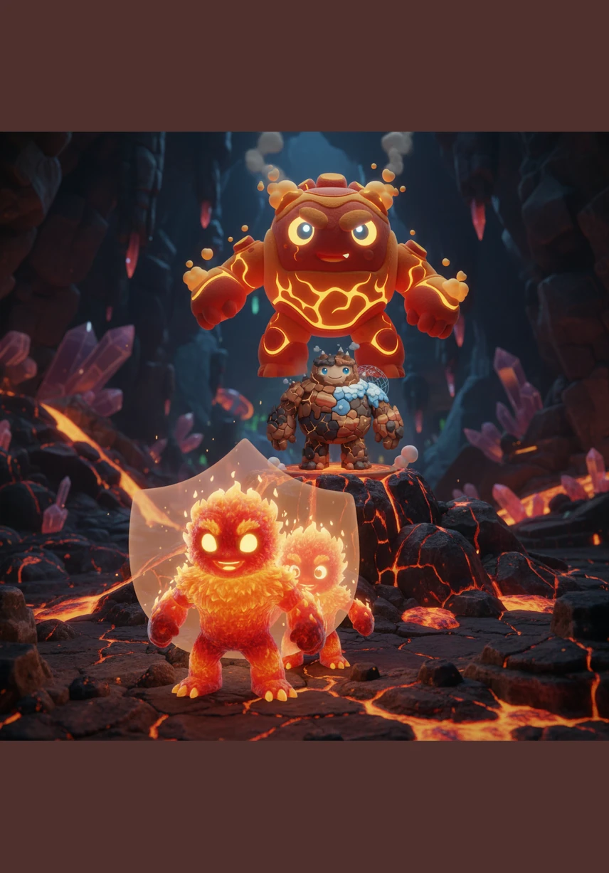 The ground above began to swell and crack as Iggy and his fiery friends pushed harder and harder against the ceiling of their chamber. Smoke and steam escaped through small vents, whispering secrets of the fire hidden deep inside.
