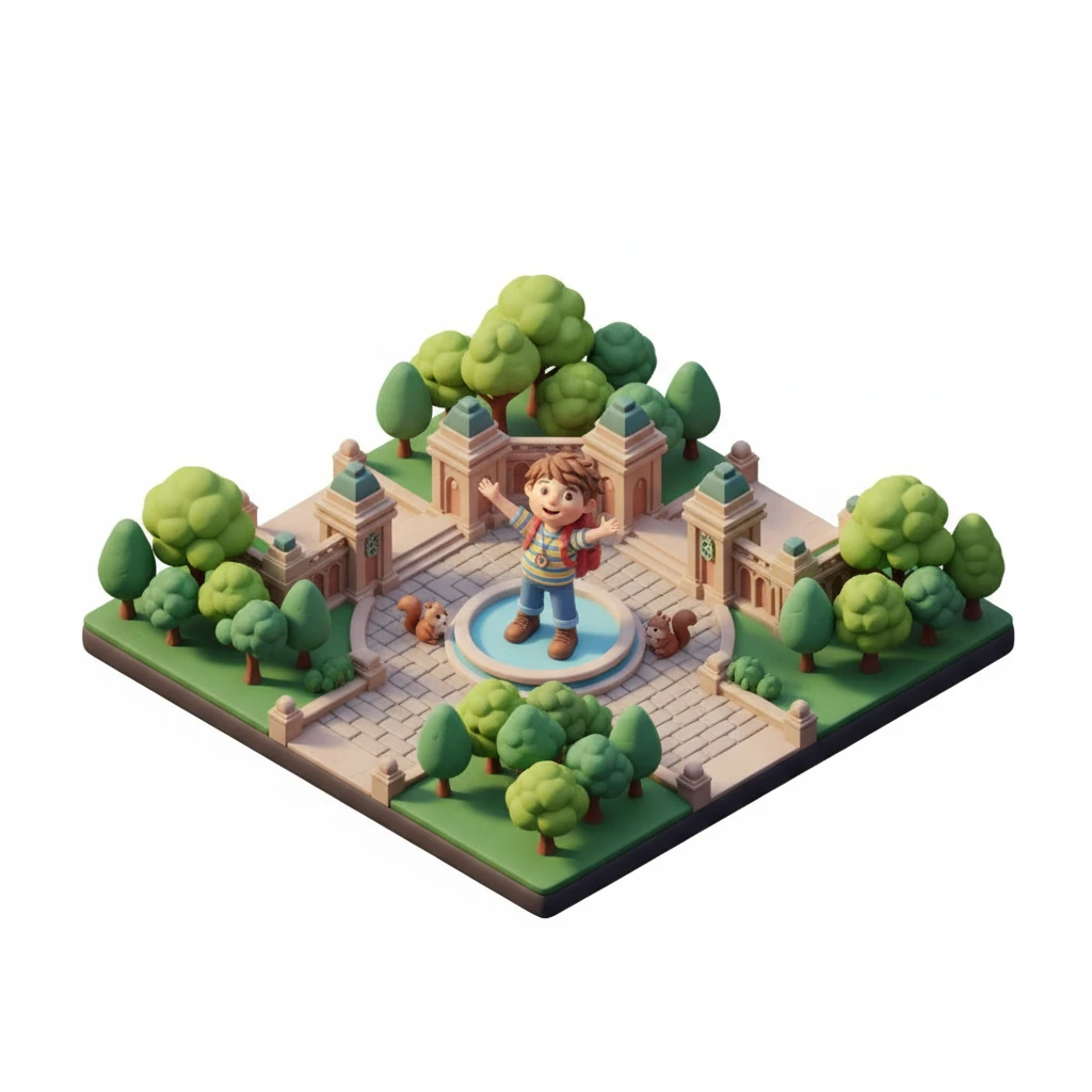 Day three brought Leo to the serene green expanse of Central Park. He discovered Bethesda Terrace, a beautiful spot where music floated through the air, and he imagined dancing with squirrels. The path wound through lush trees, a peaceful escape in the bustling city.