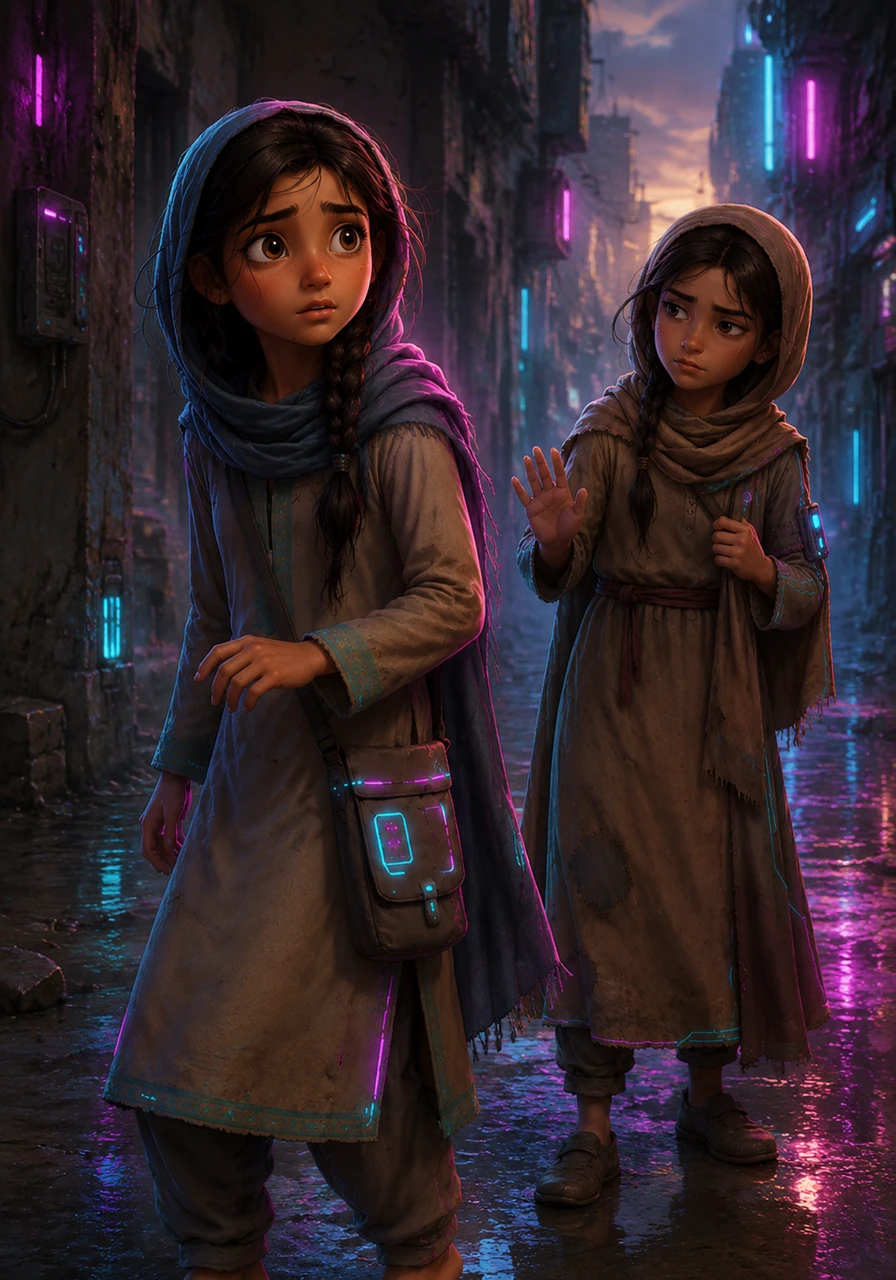 One afternoon, while walking home from school, Layla suddenly stops as she hears a mysterious voice whispering her name. She asks her sister if she heard it too, but Zainab shakes her head, hearing nothing but the wind.