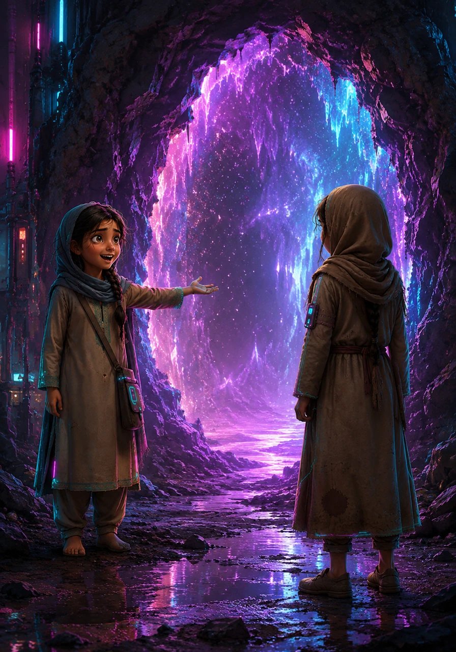 Layla returns to the spot with Zainab, and this time, a shimmering portal resembling a glowing cave appears before their eyes. Layla is relieved that her sister can finally see the magic she has been hearing for so long.