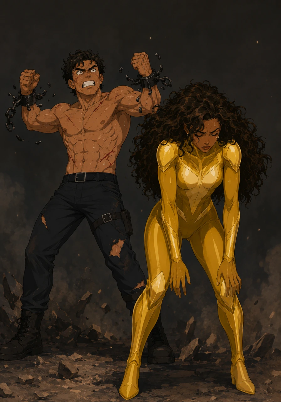 As the blinding light finally began to fade and sputter, Starlight dropped her hands, visibly exhausted from channeling so much energy. Seizing the moment of darkness, Leo strained against his weakened restraints to break free.