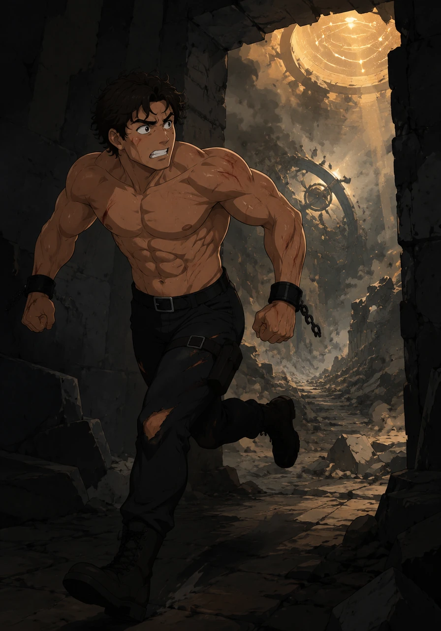 With a final surge of strength, Leo slipped past the smoking ruins of the chamber and escaped into the shadows of the corridor. Behind him, the fading glow of the starlight signaled that his desperate run for freedom had just begun.