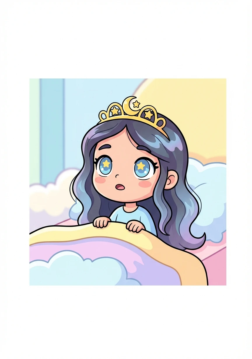 Открыв глаза, Байлин увидела, что ее мир изменился. Ее глаза стали небесно-голубыми, в них отражались звезды, а на голове появилась диадема с символами луны и звезд.