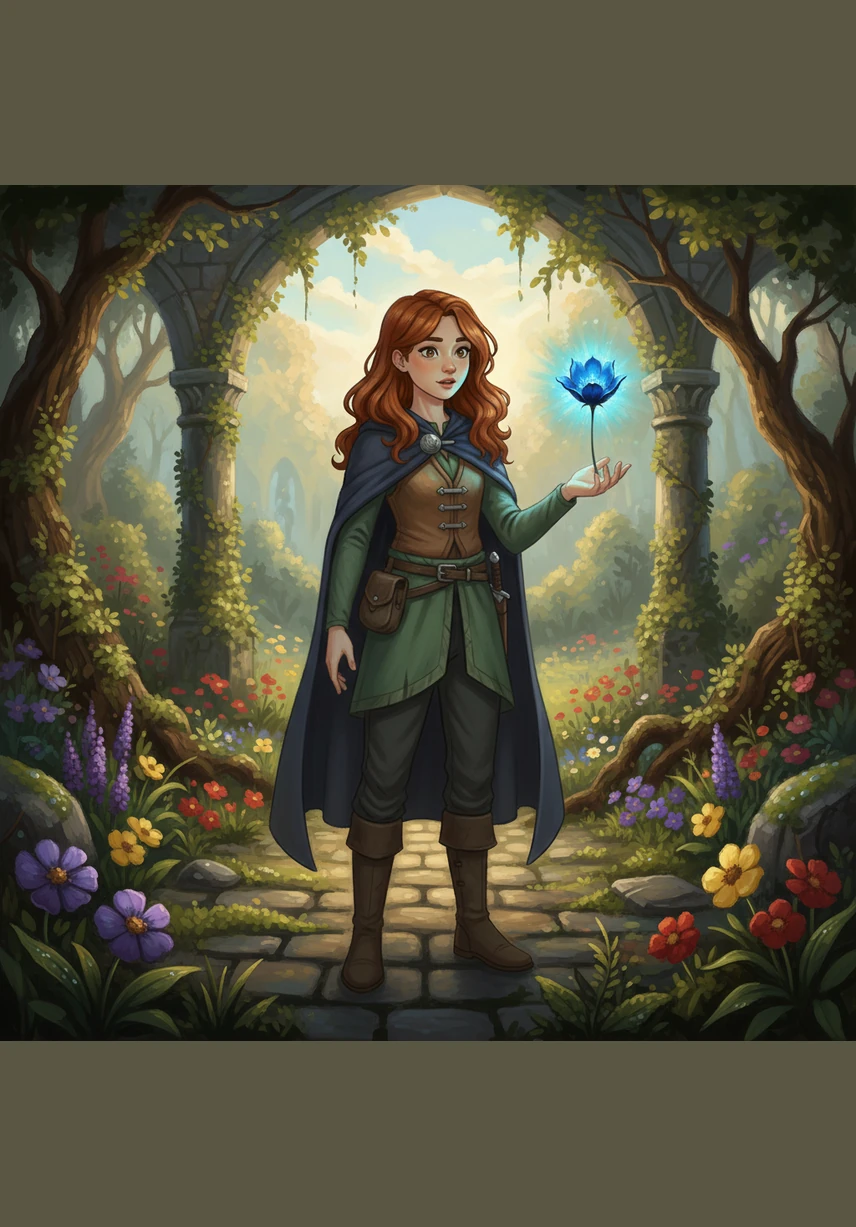 Наутро тучи рассеялись, и цветок расцвел во всей своей красе, освещая весь сад волшебным лазурным светом. Жители деревни стали останавливаться у забора, поражённые этой удивительной и чистой красотой.