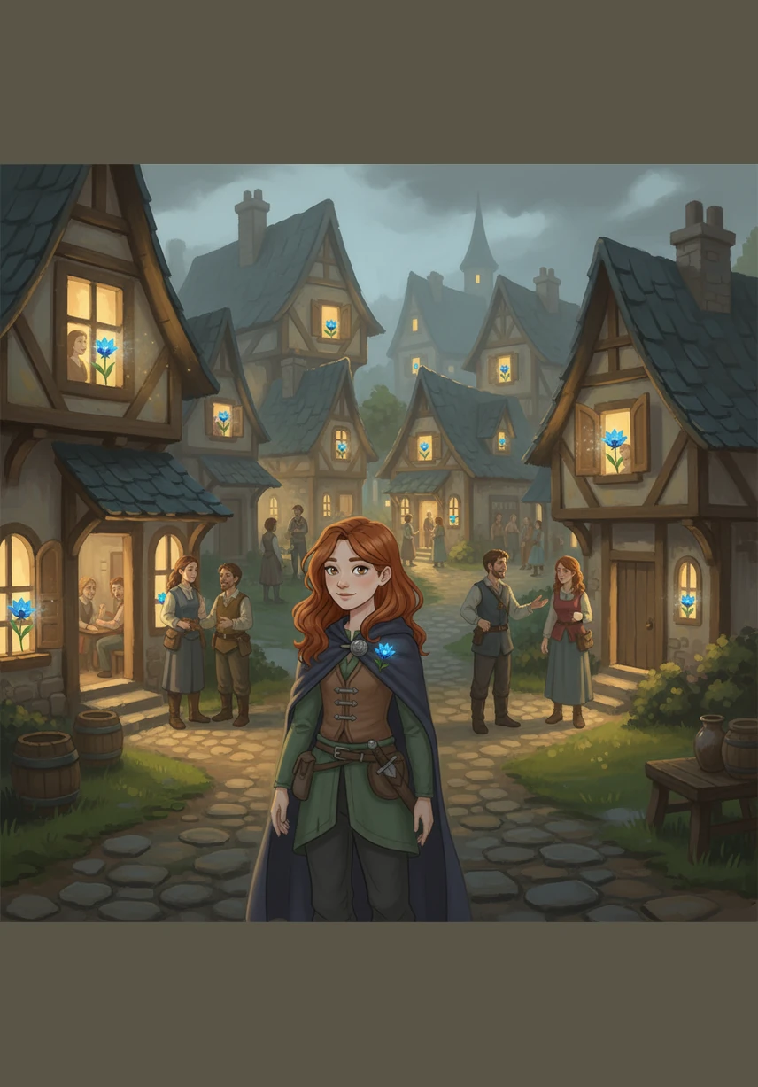 Вся деревня преобразилась, наполнившись светом и радостью, а серые будни остались в прошлом. Свет голубого цветка теперь проникал в каждое окно, напоминая людям о том, как важно быть внимательными друг к другу.