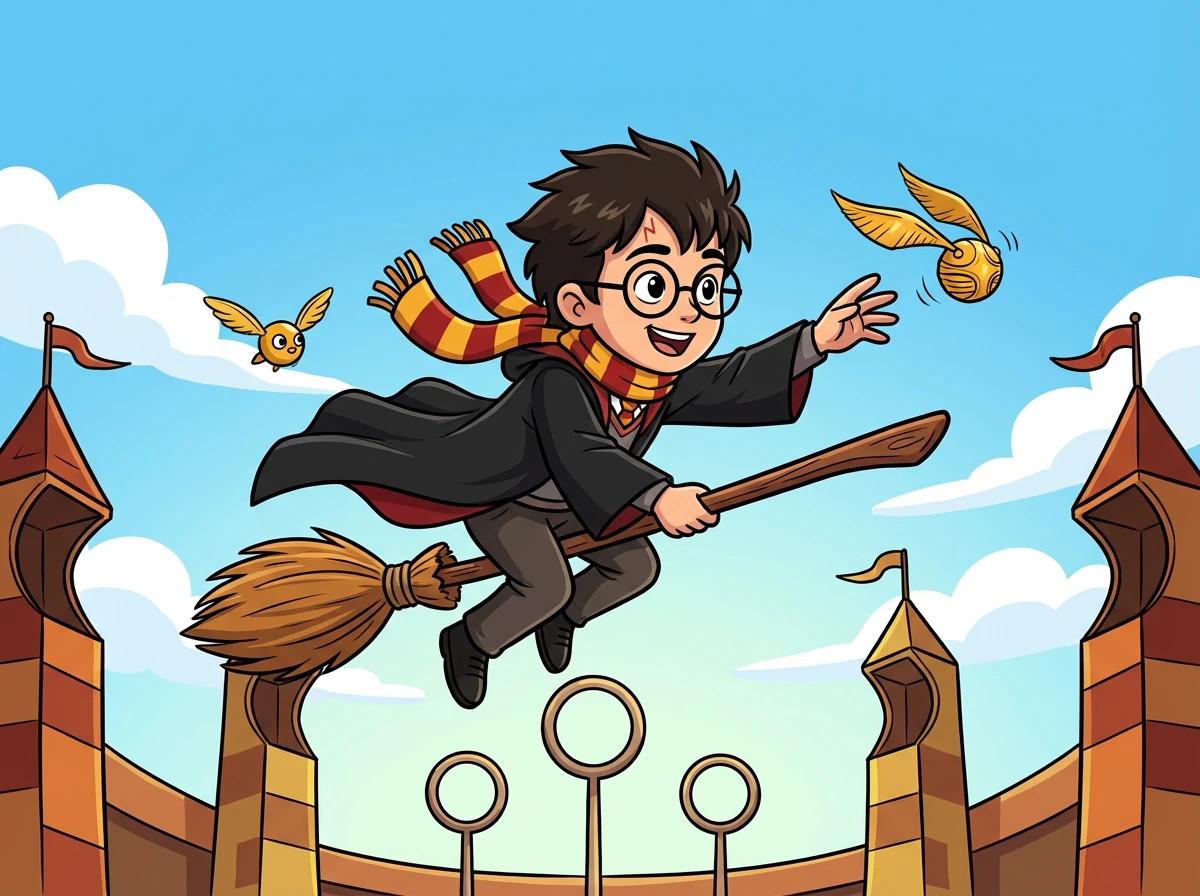 In Hogwarts wird Harry dem Haus Gryffindor zugeteilt. Er lernt Zaubersprüche und entdeckt seine außergewöhnlichen magischen Fähigkeiten.