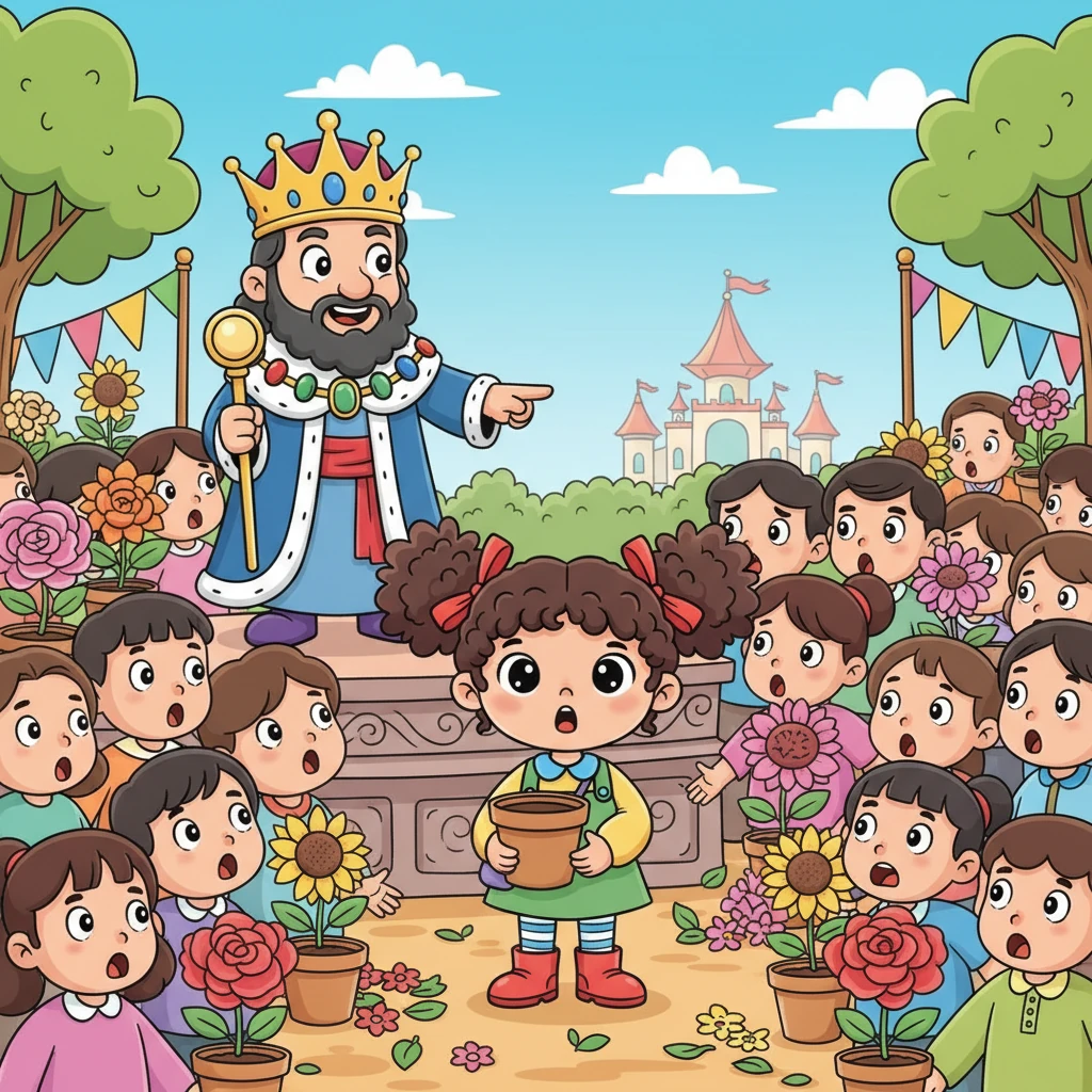 The Emperor explained that while many children had replaced their barren seeds with new ones to show a flower, only Ling had shown true courage and honesty. He revealed that this test was not about the most beautiful flower, but about the purest heart. A hush fell over the crowd as they understood the profound lesson he was teaching.