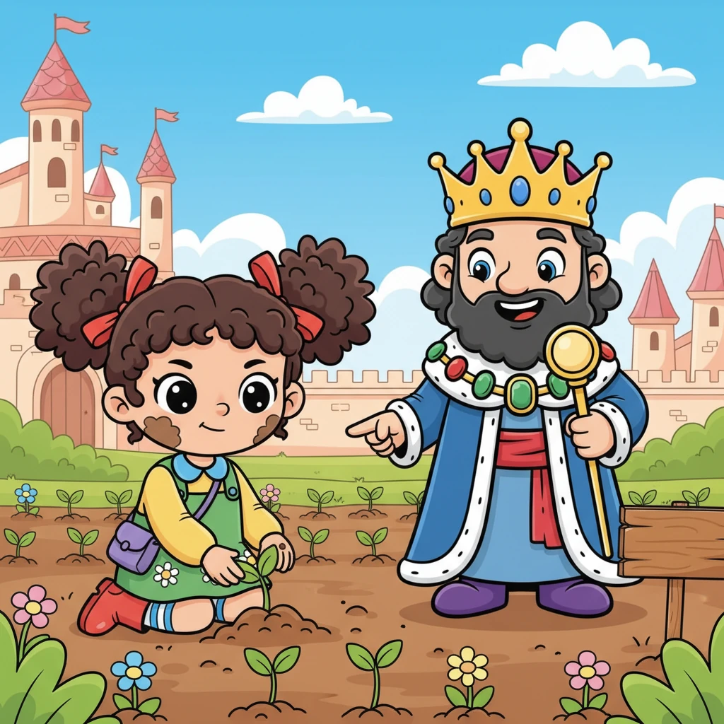 To commemorate the lesson, Ling helped plant a new garden at the palace, not with magic seeds, but with real ones that grew slowly and beautifully. Each sprout was a reminder that patience and truth blossom into the most wonderful things. The garden became a symbol of his reign, admired by all.