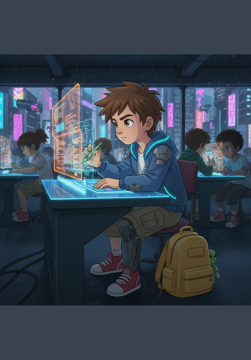 دخل سامي الفصل وجلس في مقعده بانتظام، وبدأ المعلم بشرح الدرس بأسلوب شيق ومبسط جعل الجميع ينصتون باهتمام. كان سامي يرفع يده للمشاركة، مستمتعاً بكل معلومة جديدة يتعلمها مع زملائه.