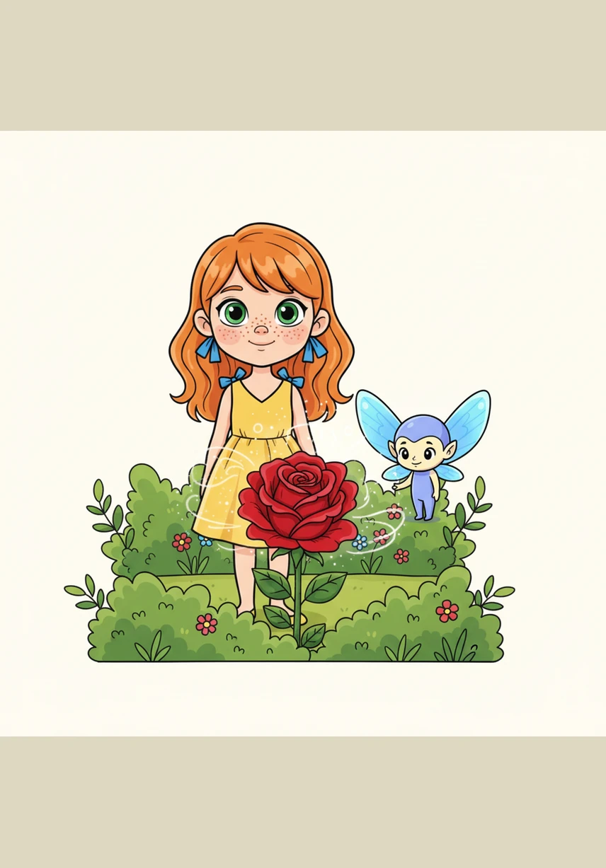 Back in her own garden, Lily looked down at the red rose, which now looked like a beautiful but ordinary flower once more. Though the portal was closed, she could still hear Rosabel’s faint whisper in the wind, thanking her for keeping the magic alive.