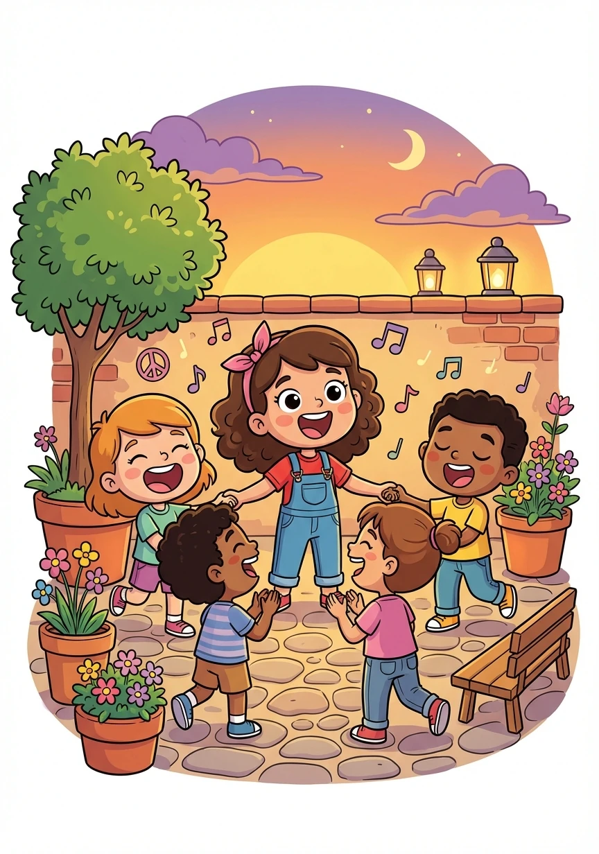 Al final del día, todos los niños se reunieron en el patio y cantaron una canción sobre la paz. Sofía sintió una gran alegría en su corazón, sabiendo que había contribuido a hacer del mundo un lugar mejor.