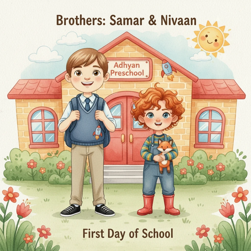 Nivaan's Big First Day at Adhyan School - family