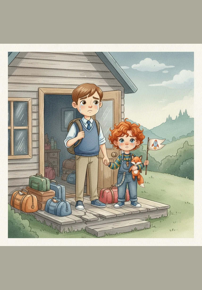 Dad leads the way out the door, holding Nivaan’s hand as they begin their walk to school. Samar walks confidently beside them, acting as the perfect guide for his younger brother’s big milestone.