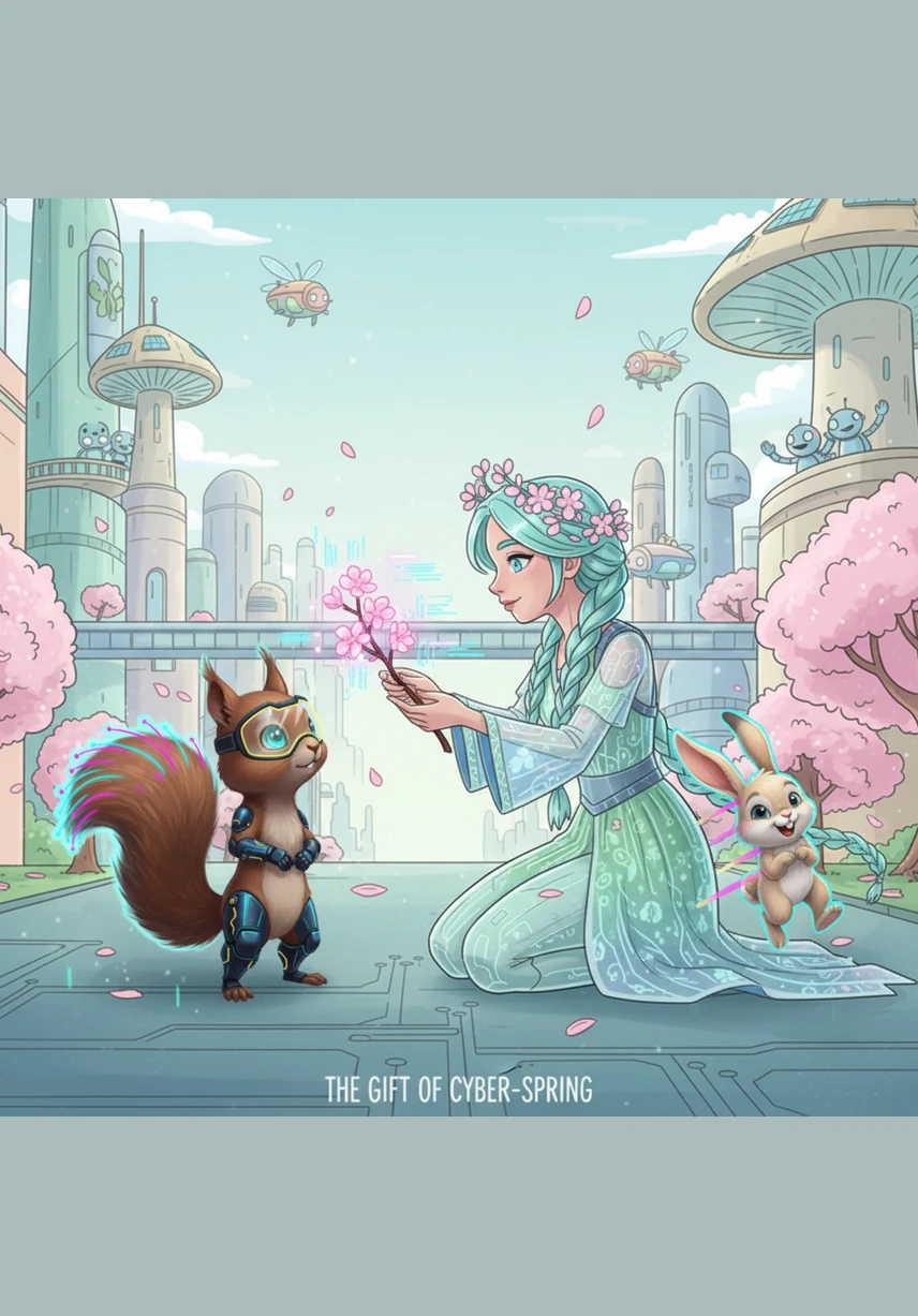 Lady Spring thanked her friends, telling them that the forest was only so beautiful because they had helped her. From that day on, the animals always knew that the first green sprout meant their dear friend was returning.