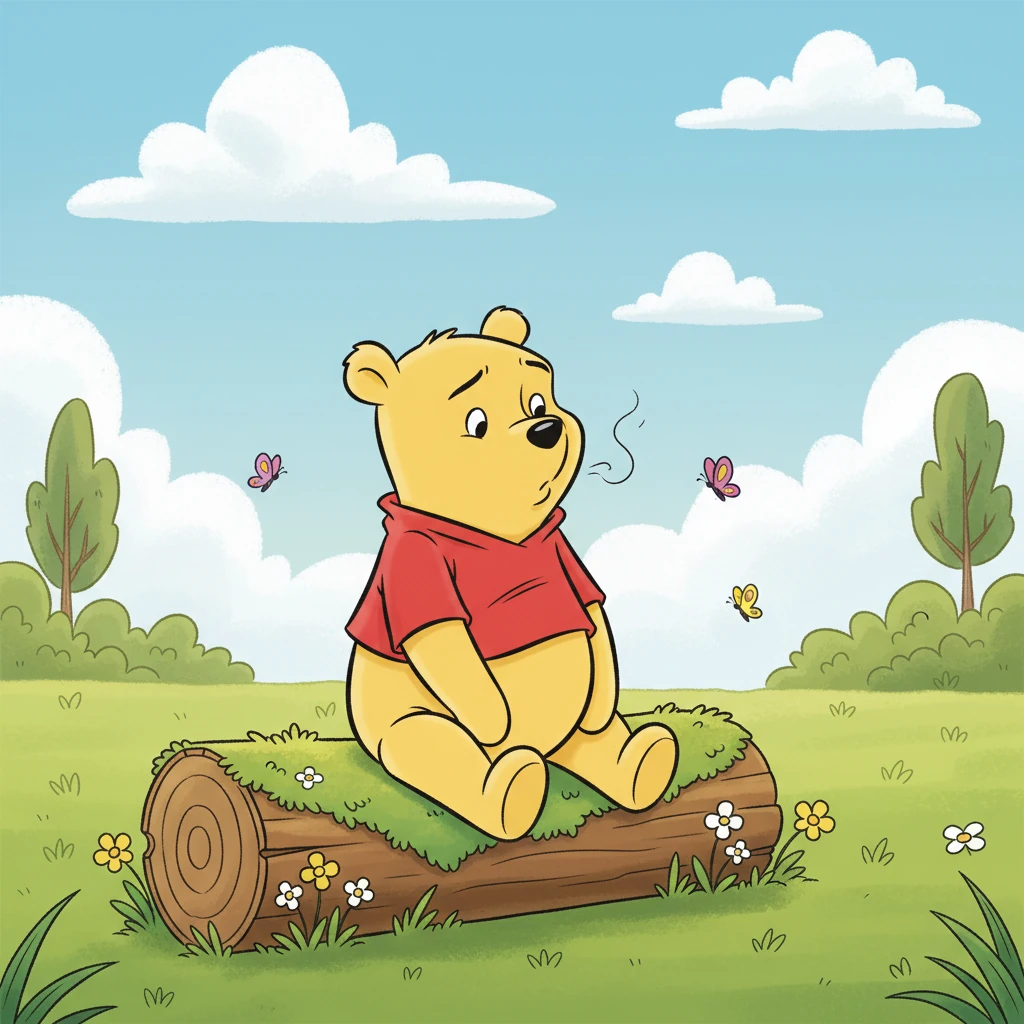 Barnaby Bear sat on a mossy log, his brow furrowed in a most thoughtful way. He wasn't quite sure what he was waiting for, only that it hadn't arrived yet, which made the waiting feel terribly long. He sighed a little bear sigh.