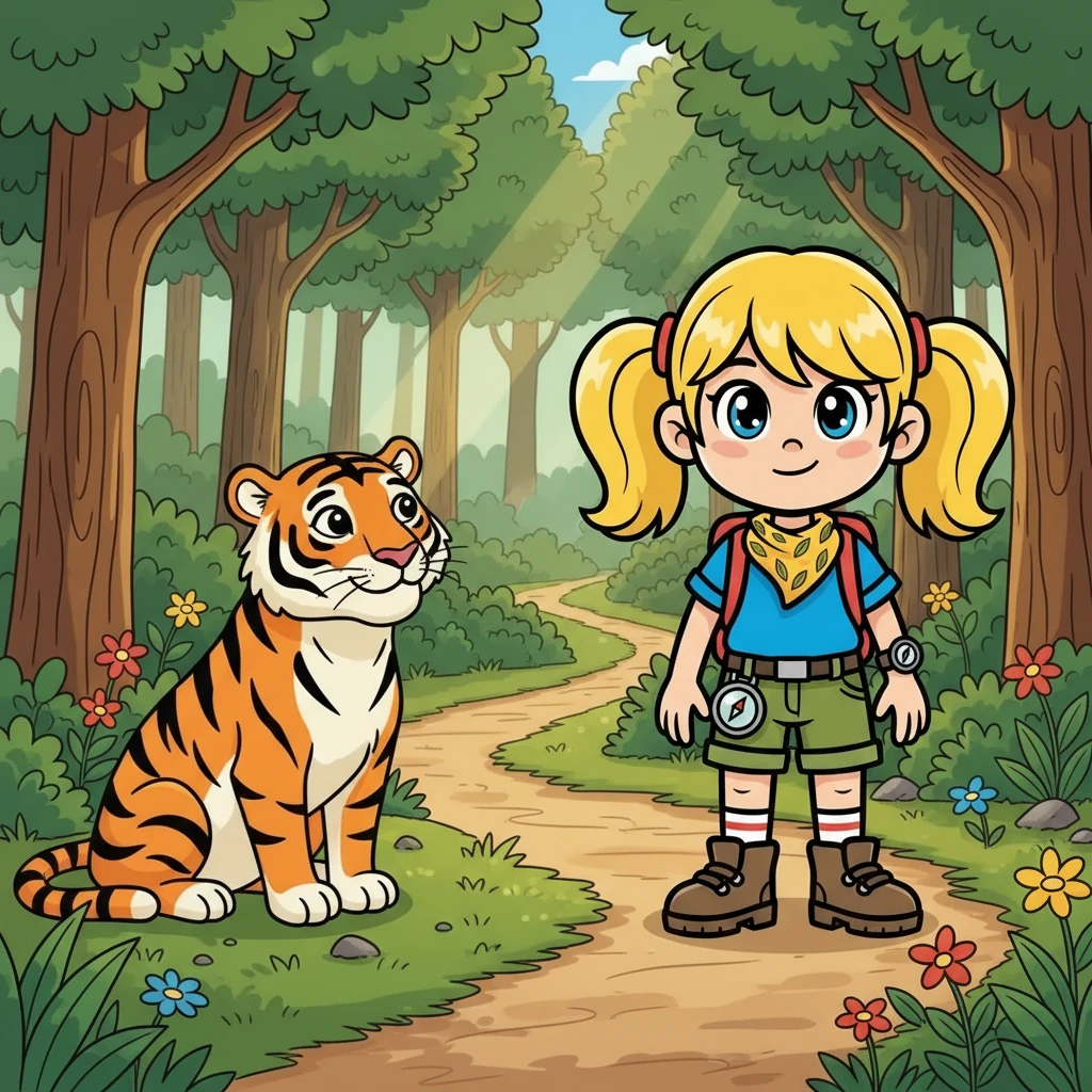 Der Tiger überlegte kurz. Dann sagte er: "Geh zu deiner Großmutter. Aber sei vorsichtig!" Sreymom bedankte sich und ging weiter. Sie war froh, dass der Tiger sie nicht gefressen hatte.