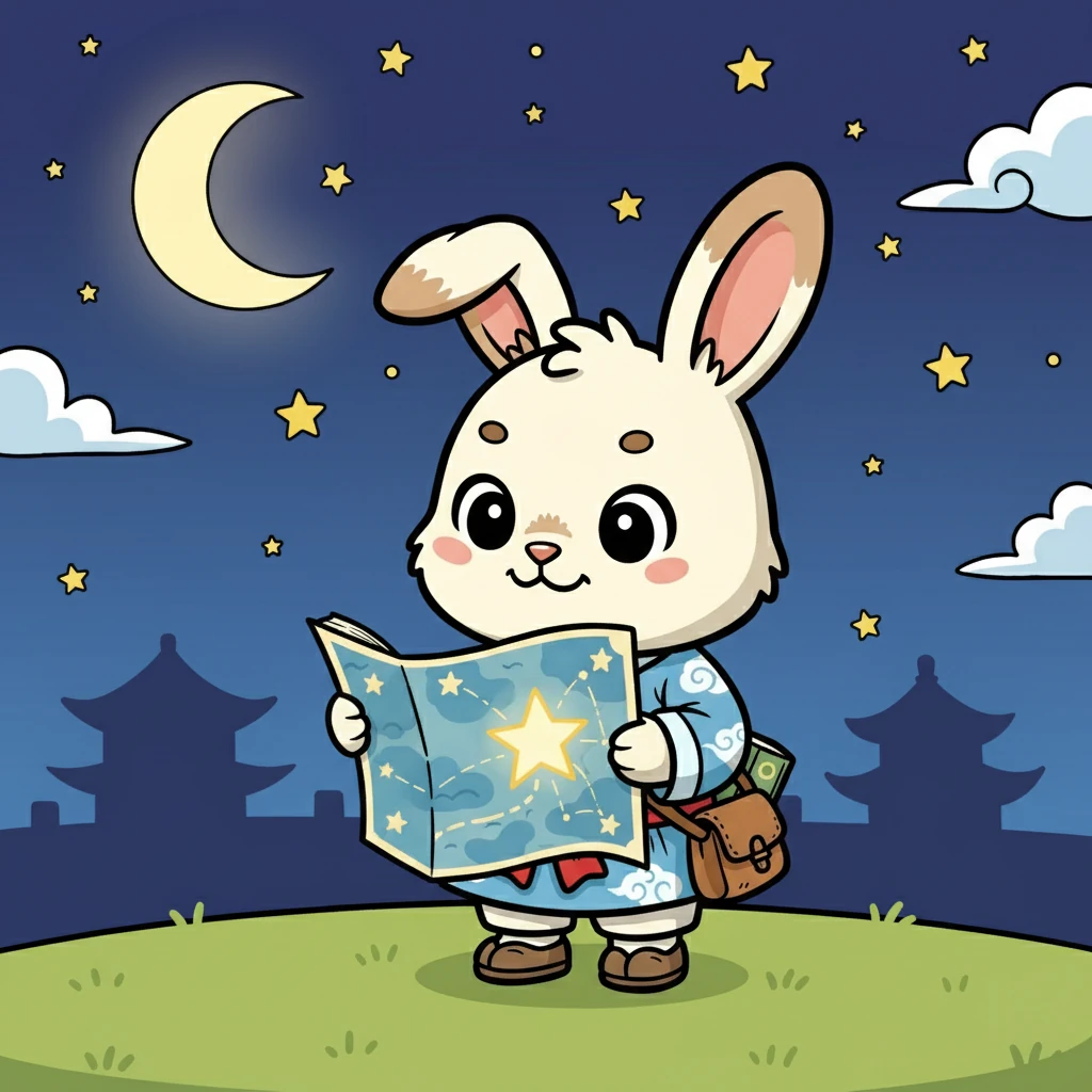 在一个晴朗的夜晚，豆豆从书里发现了一张神秘的地图。地图上画着一个闪耀着光芒的星星，旁边写着“友谊之星”。好奇的豆豆决定开始她的冒险之旅，寻找这颗星星。