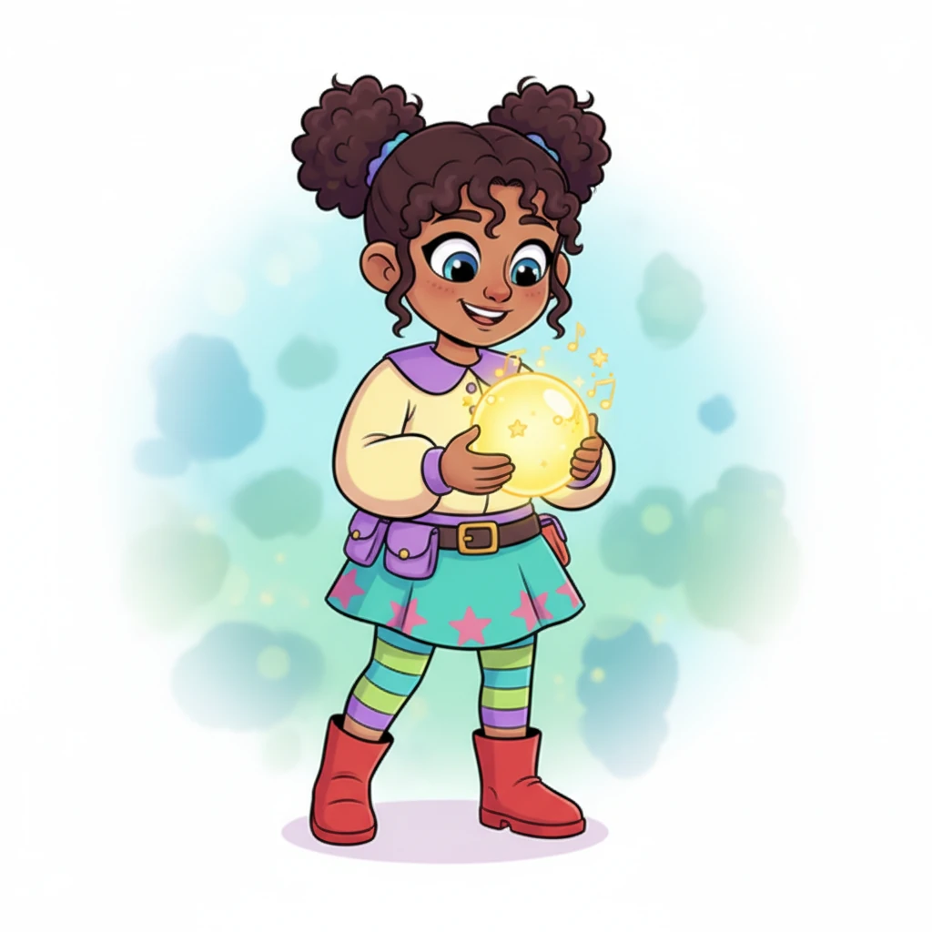 Kuanych smiled warmly. "These are your happy memories," she explained. "Here, look!" She gently picked up a bright yellow sphere, holding it carefully in her hands as it glowed softly.