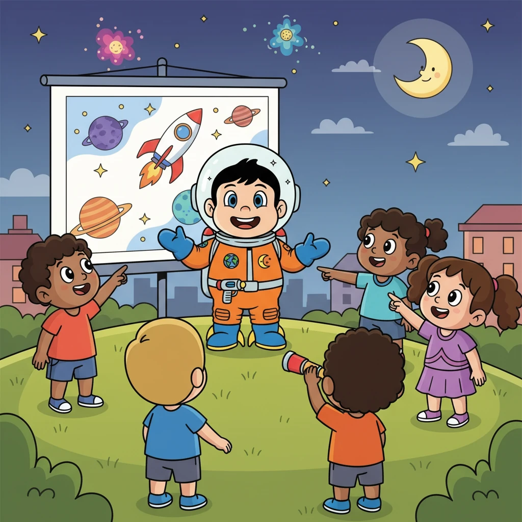 Finalmente, Astro retornou à Terra, cheio de histórias e conhecimento. Ele compartilhou suas aventuras com seus amigos e inspirou outras crianças a sonhar com o espaço e a explorar o universo.