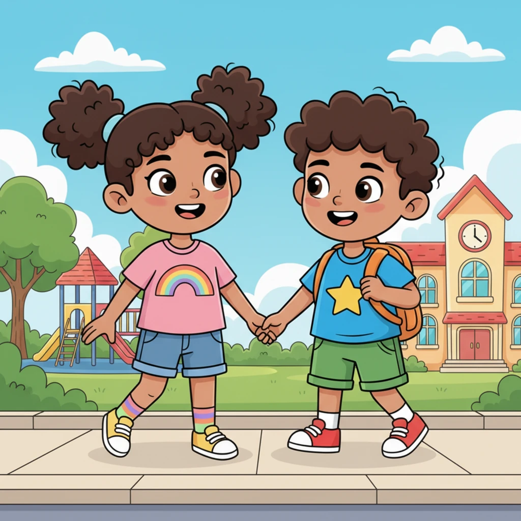 Soon, it was time to leave the park and head to their next exciting destination: school! Leo and Mia walked together, chatting about their morning fun. They knew learning at school would be just as much an adventure.