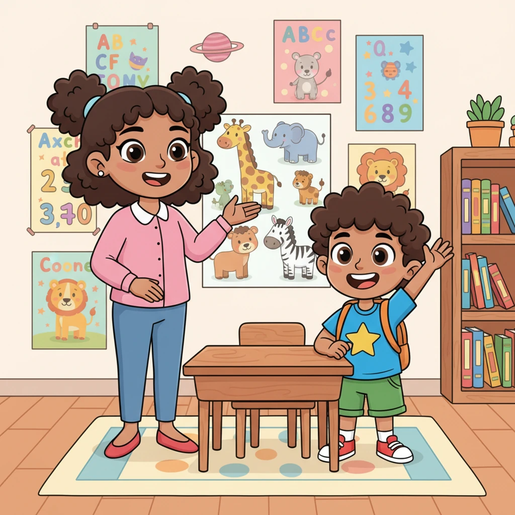 Inside the classroom, colorful posters covered the walls and books filled the shelves. Ms. Lily taught them about amazing animals, and Leo raised his hand often to share his ideas. Learning new things made his brain feel big and strong.