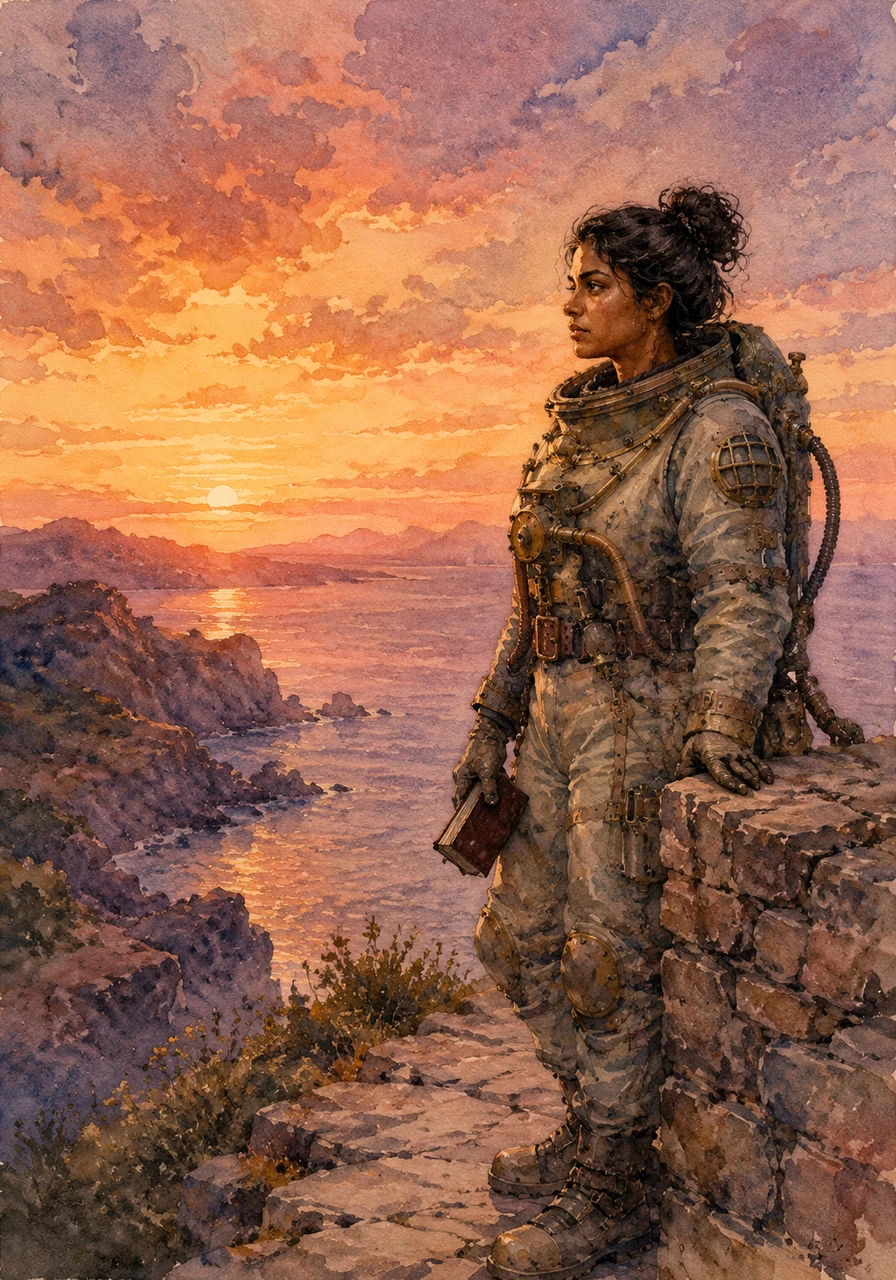 Despite her extraordinary achievements and the pride she brings to her homeland, Athulya realizes that her story remains largely untold, missing from the world's digital archives and encyclopedia pages. She looks out at the sunset, hoping that her journey will inspire other young girls to break barriers and explore the unknown. She knows that true history is written in the actions of those who dare.