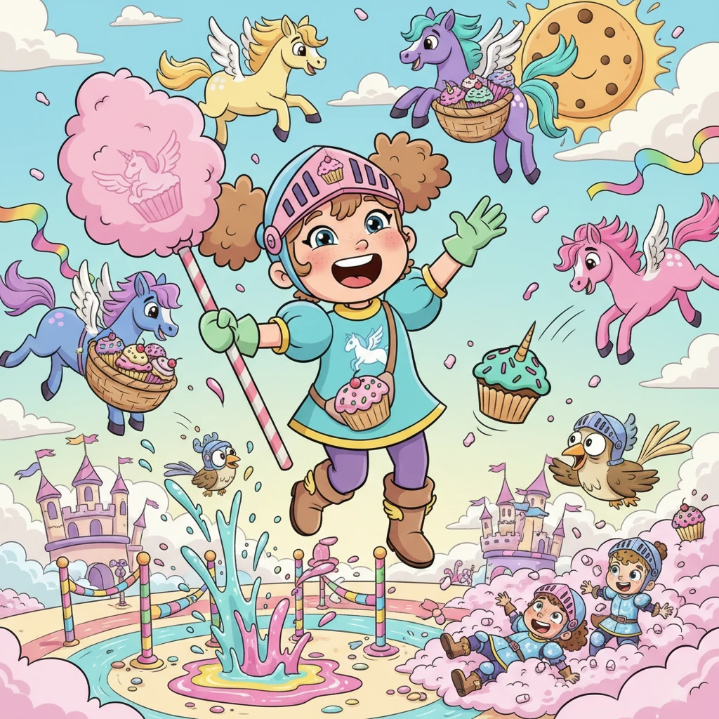 The Wacky Whinny Tournament: Chaos, Cupcakes & Flying Ponies! - 冒険ストーリー