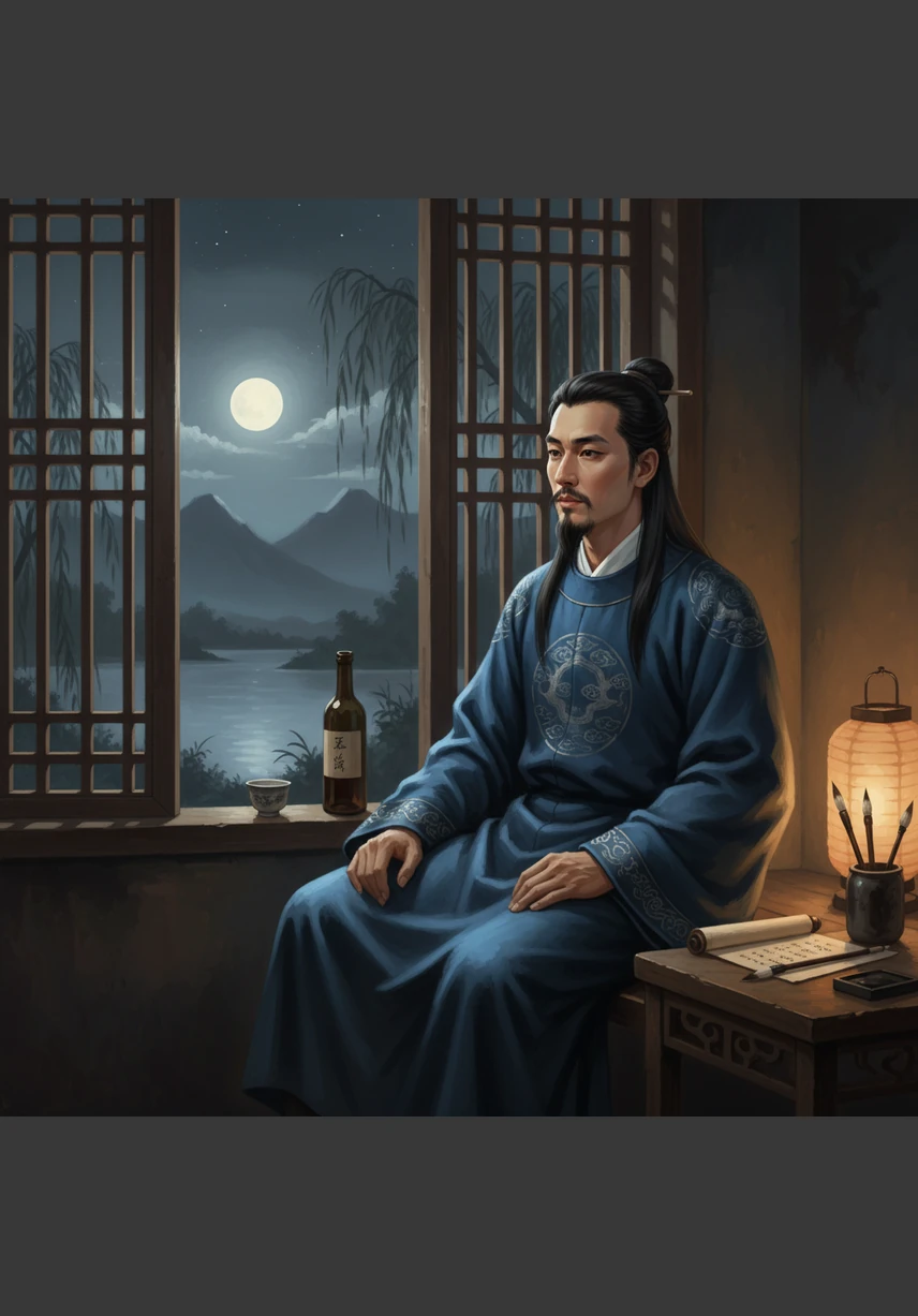 “床前明月光，疑是地上霜。”诗人李白也曾这样坐在窗前，看着地上的月色，以为是寒冷的霜降临到了人间。