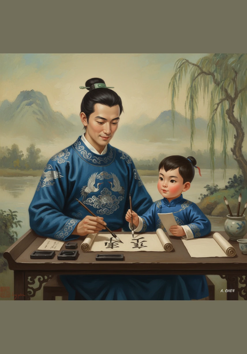 力德指着书上的字告诉力缘：“你看，这些表达感情的字下面都有一个‘心’字。”‘心’就像是一个情感的小符号，代表着我们的想法和感觉。