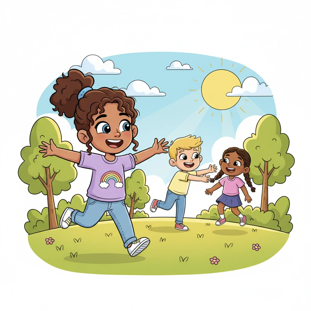 Days later, Lily was laughing and playing with her friends in the sunny park, full of boundless energy and confidence. The bright sun shone down on her, symbolizing a healthy, happy future stretching out before her, all thanks to her brave decision.