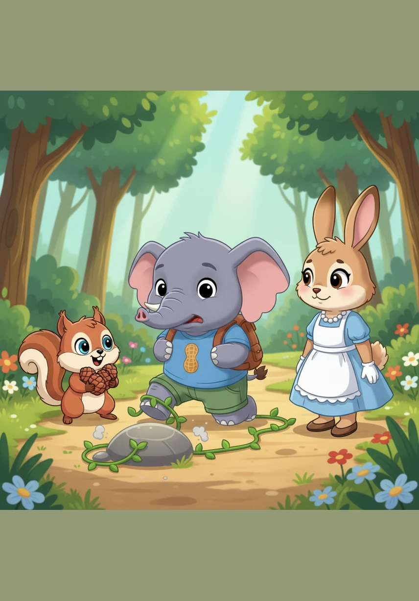 波波手里牵着5个彩虹色的气球，一阵风吹过，一个气球不小心被树枝扎破了。5减1等于4，波波紧紧抓牢剩下的4个气球，继续他的旅行。