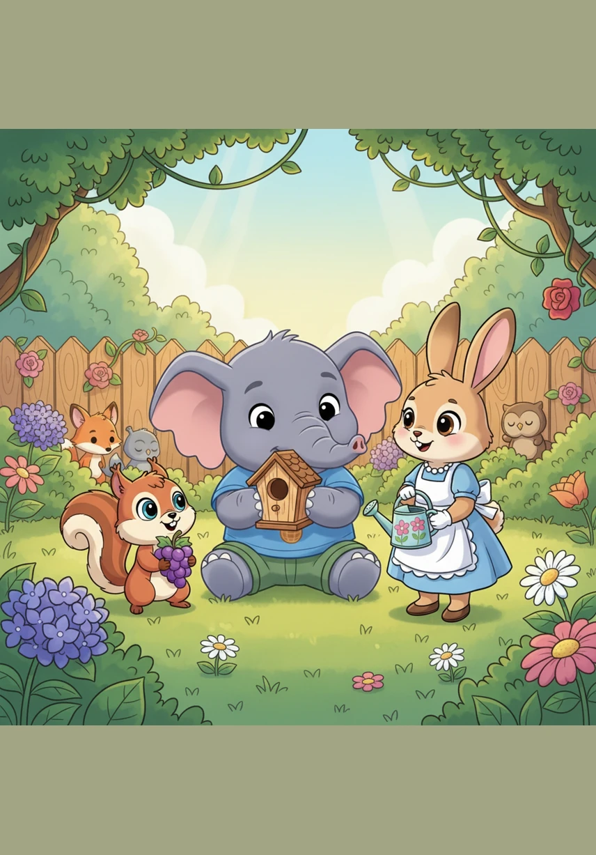 波波来到一片秘密花园，草丛里开了3朵红色的花和2朵黄色的花。他仔细地数了数，3加2等于5，五彩缤纷的花朵散发着阵阵清香。