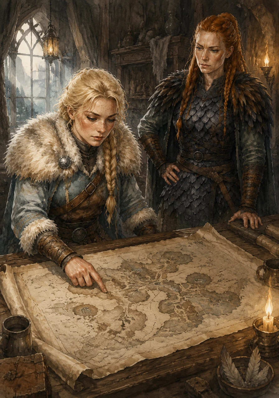At her heavy desk, Astrid unrolled a weathered parchment map that detailed the unexplored reaches of the sanctuary. She traced the lines of hidden tunnels and nesting grounds with a steady finger. There was still so much to learn about this secret haven.